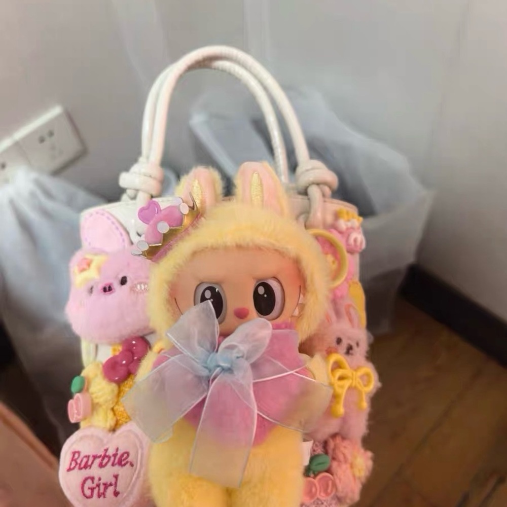 Barbie Girl Plush Doll Bag - Yellow and Pink